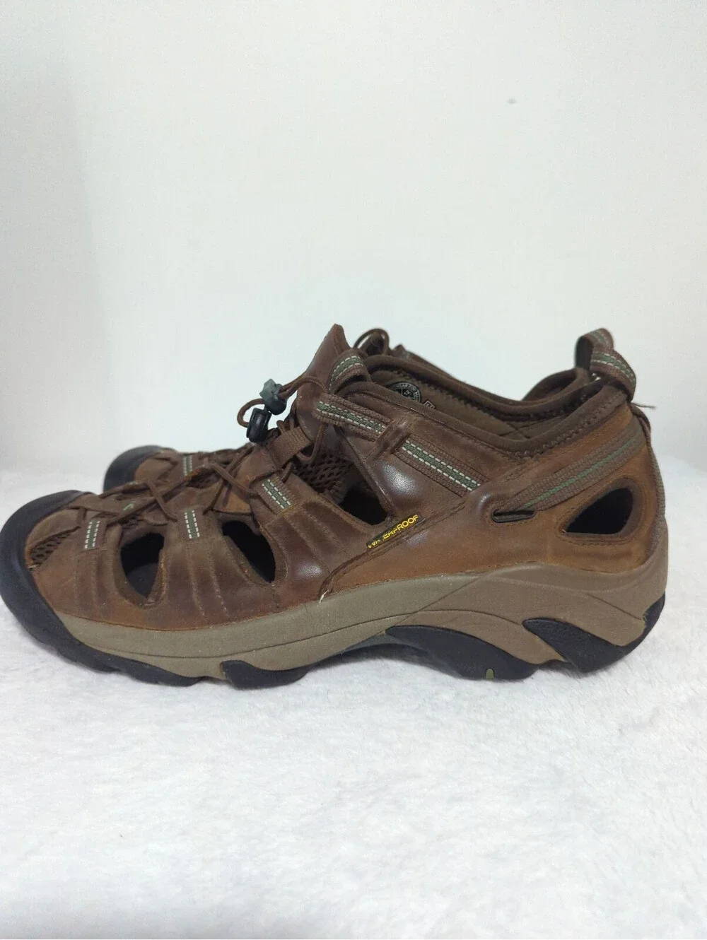 KEEN Men's Brown Leather Hiking Sandals Size 13 - Arroyo II Waterproof 1002427